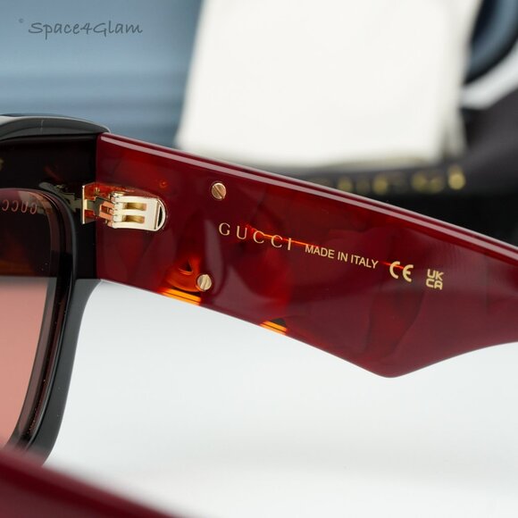 BRAND NEW Gucci GG1422S 005 Black Havana Rust Square Women Sunglasses GG 1422S main image 10